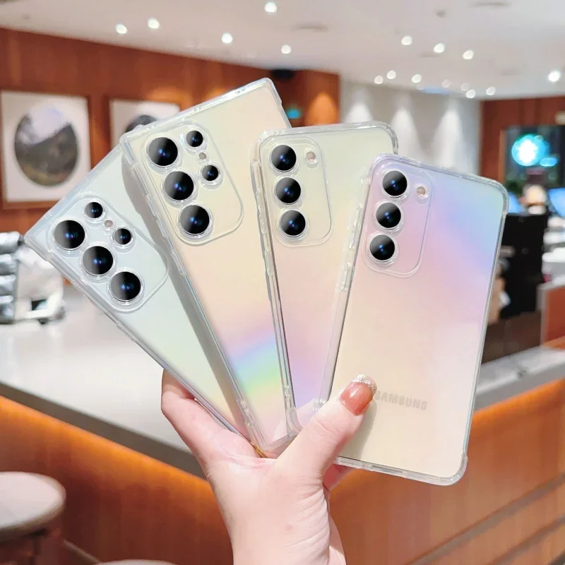 Plating Clear Gradient Shockproof Transparent Phone Case