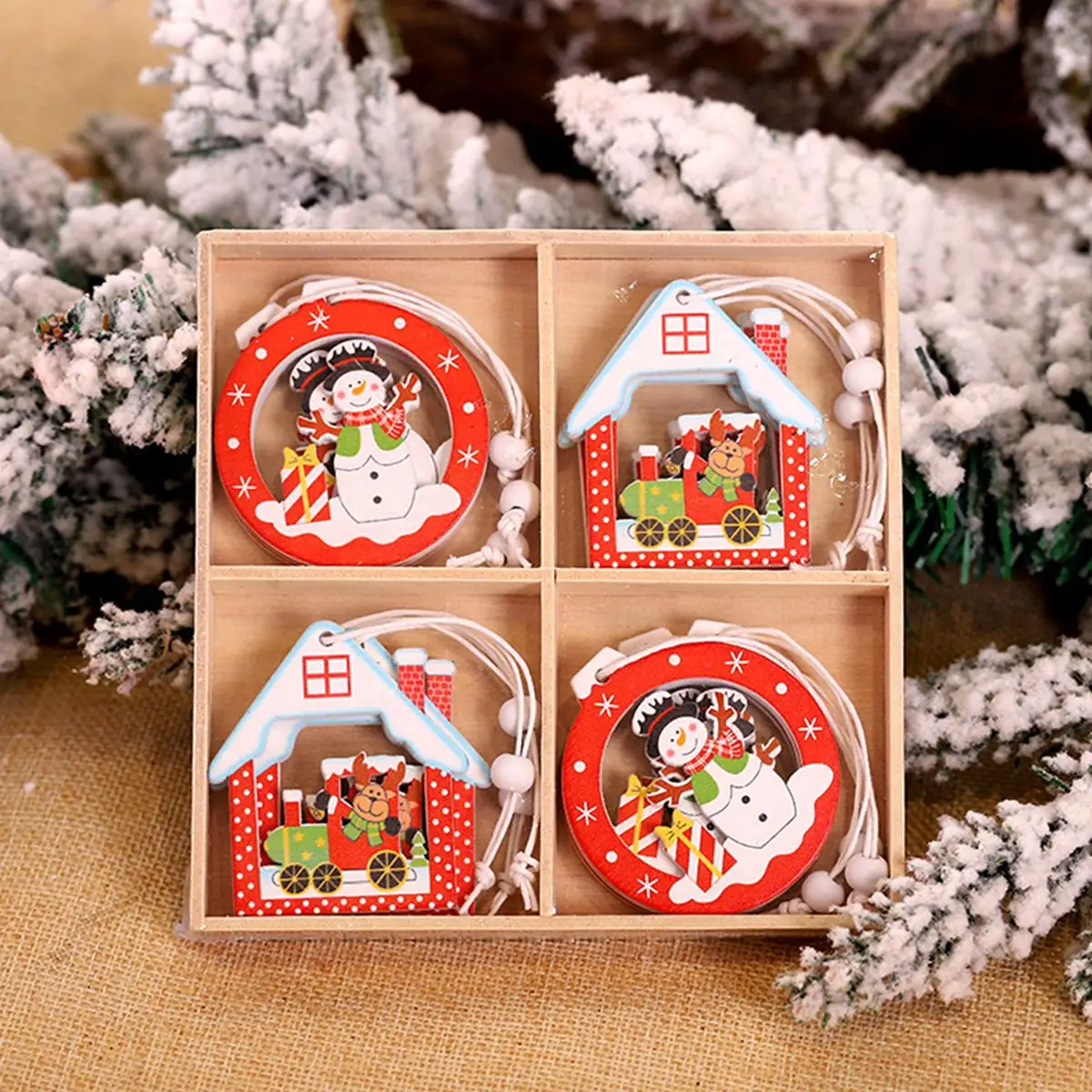 Christmas Wooden Pendant Merry Christmas Tree Decoration for Home Ornament Xmas Navidad Gifts Happy New Year