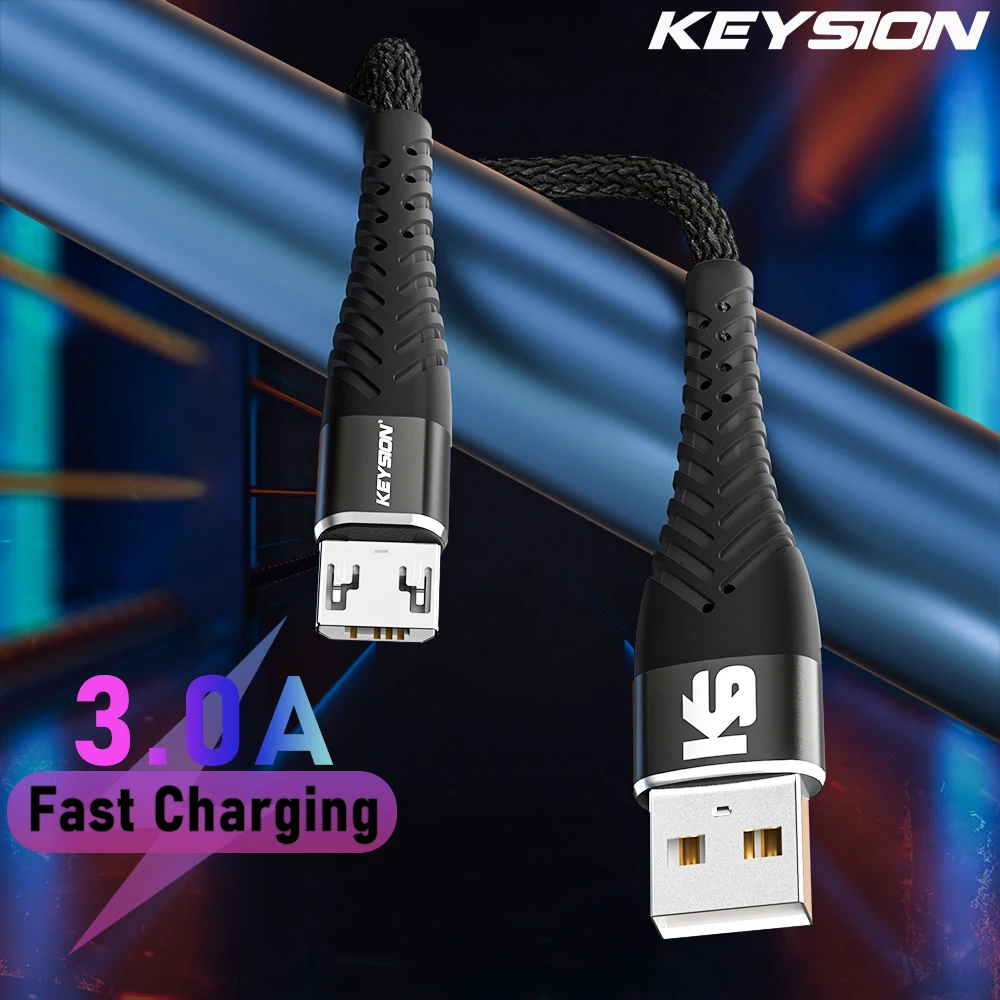 KEYSION 3A Micro USB Cable For Samsung S7 S6 Redmi Note 5 Fast Charging