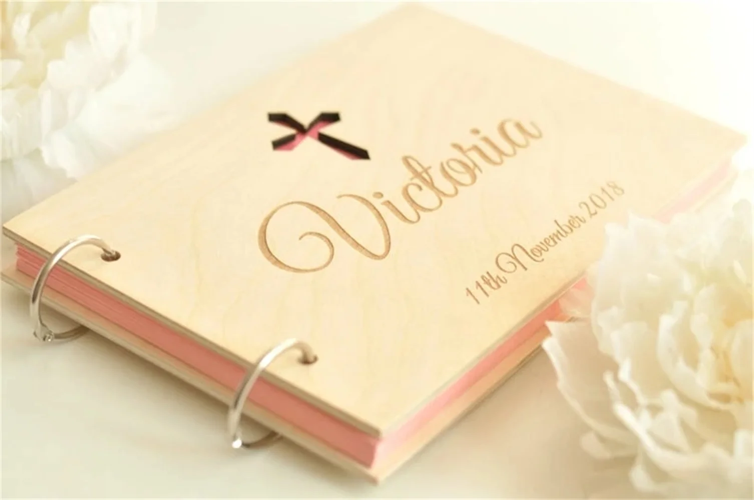 Customize Any Text Cross Wood Baby Shower Guest Book Photo Guest Book Baby Album Sign In Birthday Guestbook Photo Albums