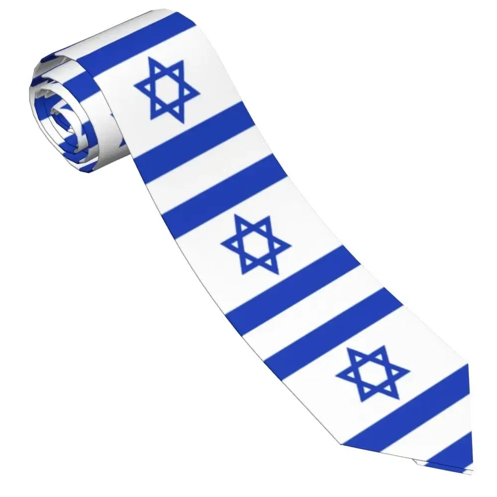 

Галстуки с флагом Израиля, мужские шелковые галстуки из полиэстера шириной 8 см, галстуки для мужских костюмов, аксессуары для офиса
