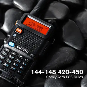 6 Pack Baofeng GT-5R Ham Radio Handheld, FCC Compliant Dual Band Two Way Radio, Long Range Rechargeable Walkie Talkies for Adult 4
