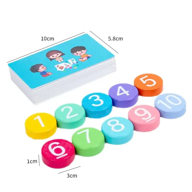 Math Toys Kids Montessori Arithmetic Card Matching Games Addition Subtraction Parish Early Educational Counting Toys