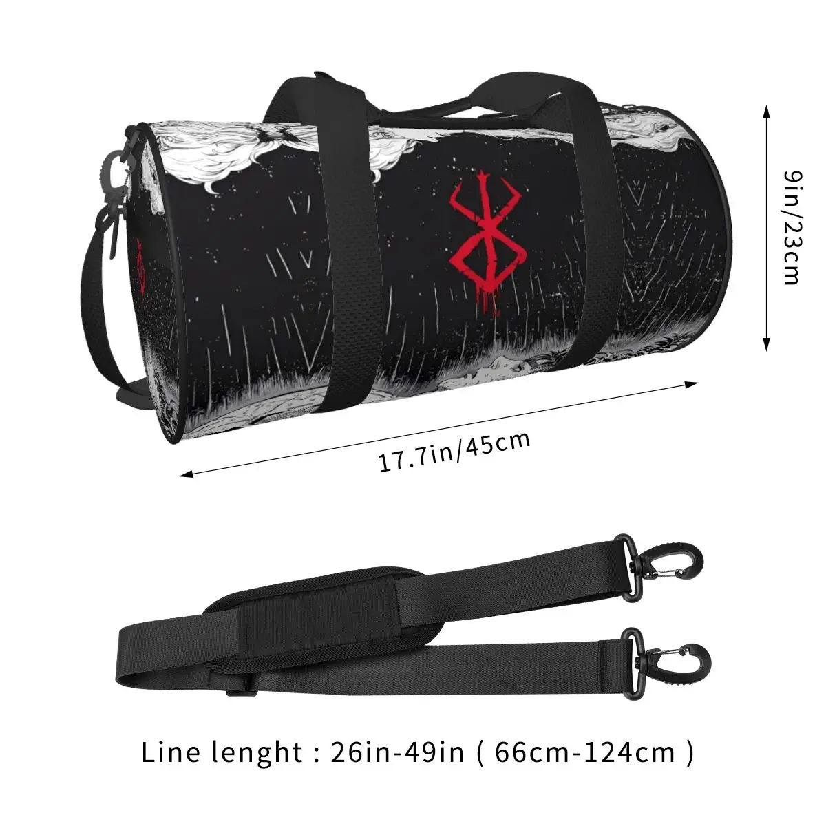 Japan Anime Bereserk Gym Bag Fashion Street Waterproof Sports Bags Large Capacity Travel Handbag Novelty Fitness Bag For Couple 2