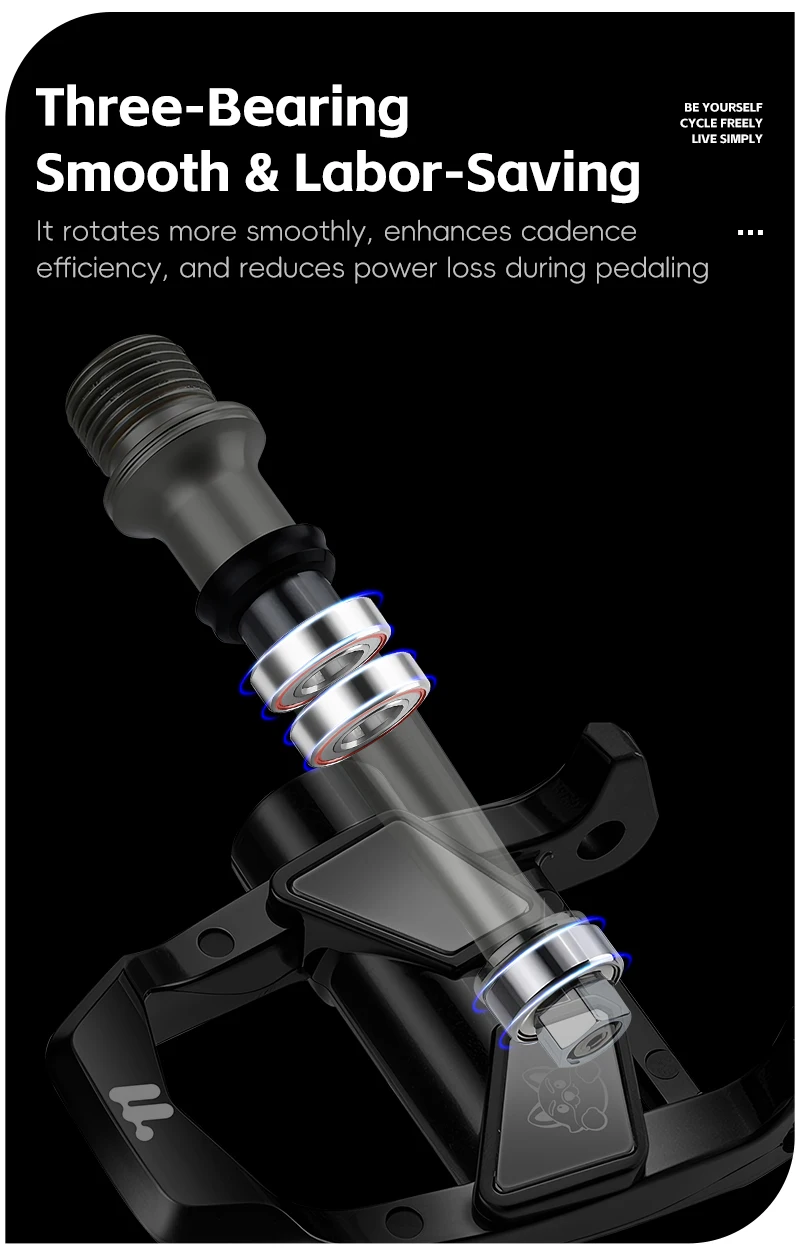 WEST BIKING Road Bike Self-Locking Pedals Lightweight Nylon 3 Sealed Bearings Clipless Pedals Compatible With LOOK KEO System