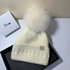 Iceland high-end real fox fur ball rabbit plush knitted hat star style woolen hat for women warm and trendy in autumn and winter 6