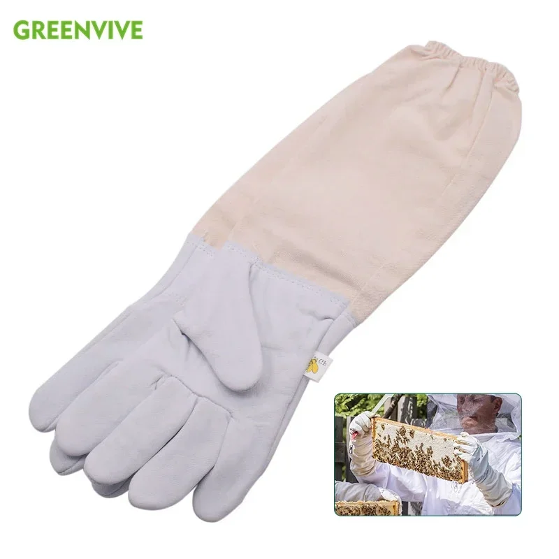 Professional Beekeeping Gloves Protective Sleeves Breathable Goatskin Bee Gloves Ventilated Beekeepe Apiculture Tools
