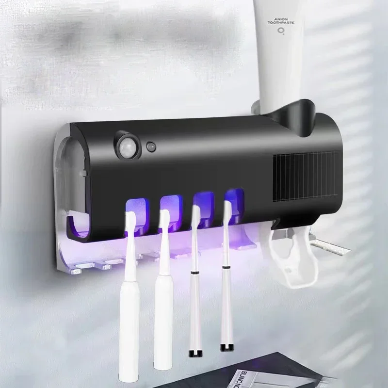 Smart UV Toothbrush Sanitizer with Automatic Toothpaste Dispenser