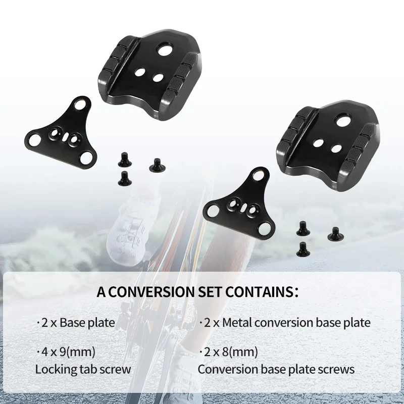 Rrskit Road Mountain Bicycle Locking Blade Converter Suitable To MTB Road Bike Locking Pedals Cycling Lock Shoes Adapter Cleats