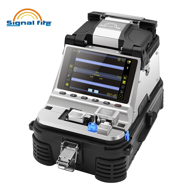 

original signalfire AI-10A fusion splicer machine automatic fiber cleaver 6 Motors with vfl power meter tool kits free shipping