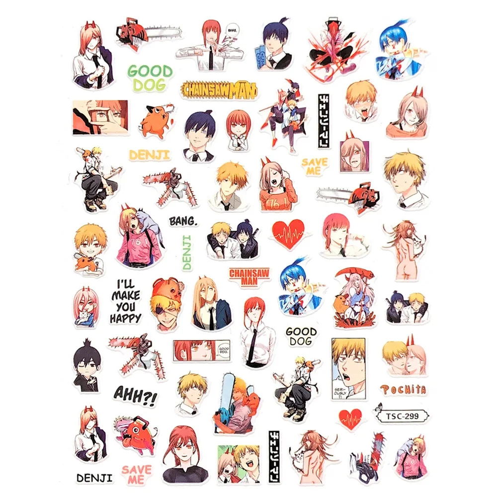 

Newest TSC-299 anime image series 3d nail art sticker nail decal stamping export japan designs rhinestones