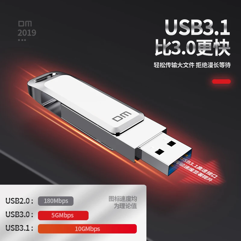 DM USB C Type C USB3.0 flash drive PD168 32GB-256G for Andriods SmartPhone Memory MINI Usb Stick
