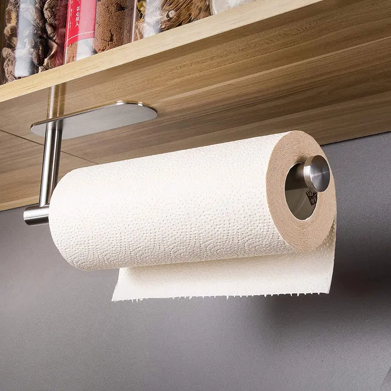 Self-Adhesive Bathroom Accessory Set Wall-mounted Towel Bar Toilet Paper Rack Stainless Steel Matte Black Bathroom Hardware Set