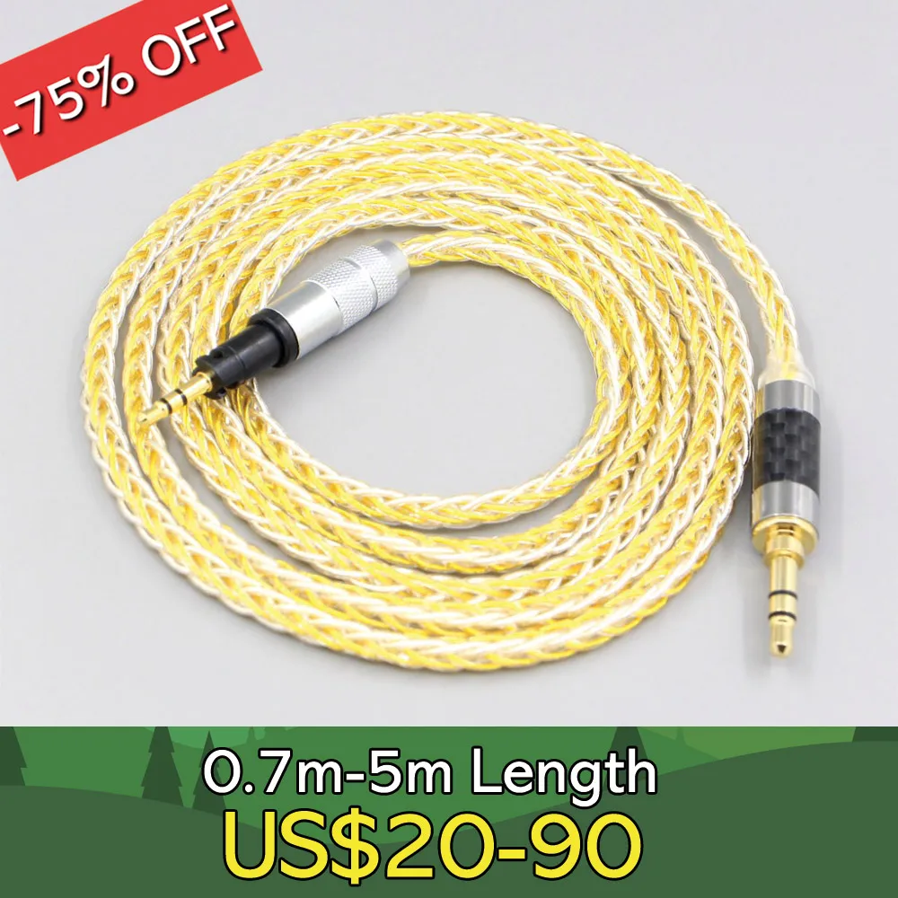 

8 Core Silver Gold Plated Braided Earphone Cable For Sennheiser Momentum 1.0 2.0 On-Ear Headphones LN007276