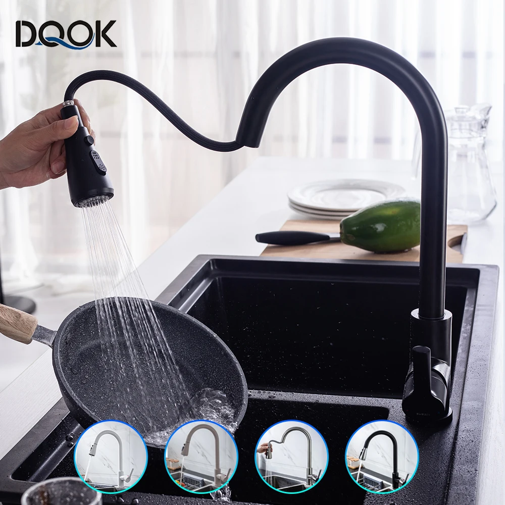 Kitchen Faucet Blacked Single Handle Pull Down White Kitchen Tap Single ...