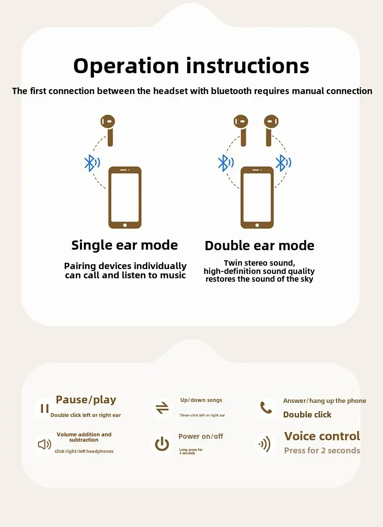 Wireless Bluetooth Headphones With Noise Reduction & Microphone_voghion.com