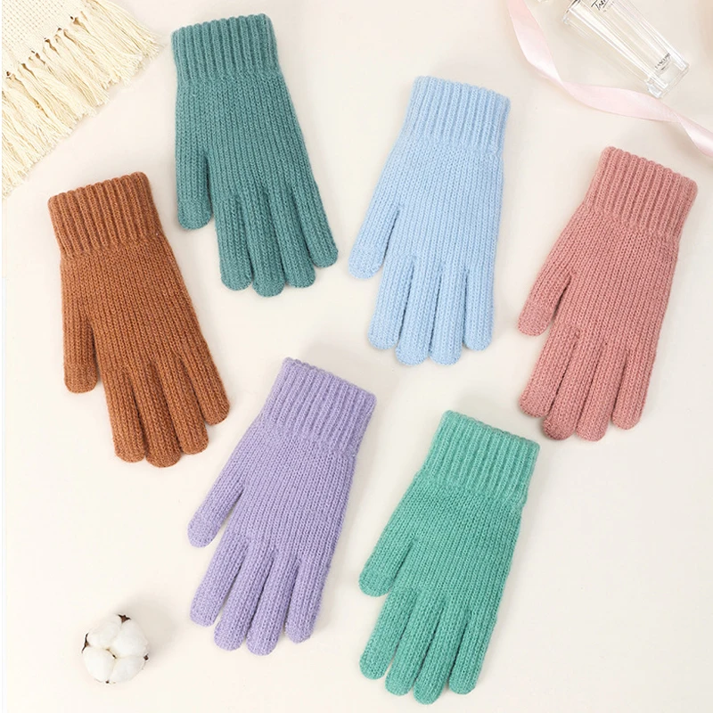 

Unisex New Knitted Gloves Exposed Finger Touch Screen Gloves Outdoor Cycling Driving Skiing Mittens Knitting Five-finger Mittens