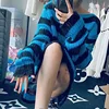 New Goth Punk Gothic Sweater Oversized Pullovers Women Striped Cool Hollow Out Hole Broken Jumper Harajuku Aesthetics Sweater 4