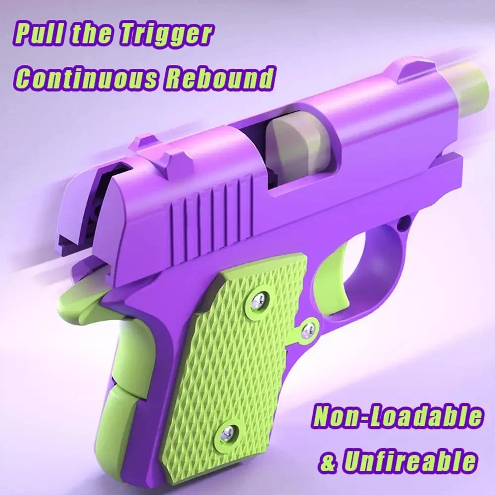 Fidget Toys Toy Guns Anti Stress Toys Mini Fingertip Toy Mini Model Guns 3D Printed Gun Pistol Fidgets 3D Gravity Knife for Kids Adults Decompression Toy Christmas Gift