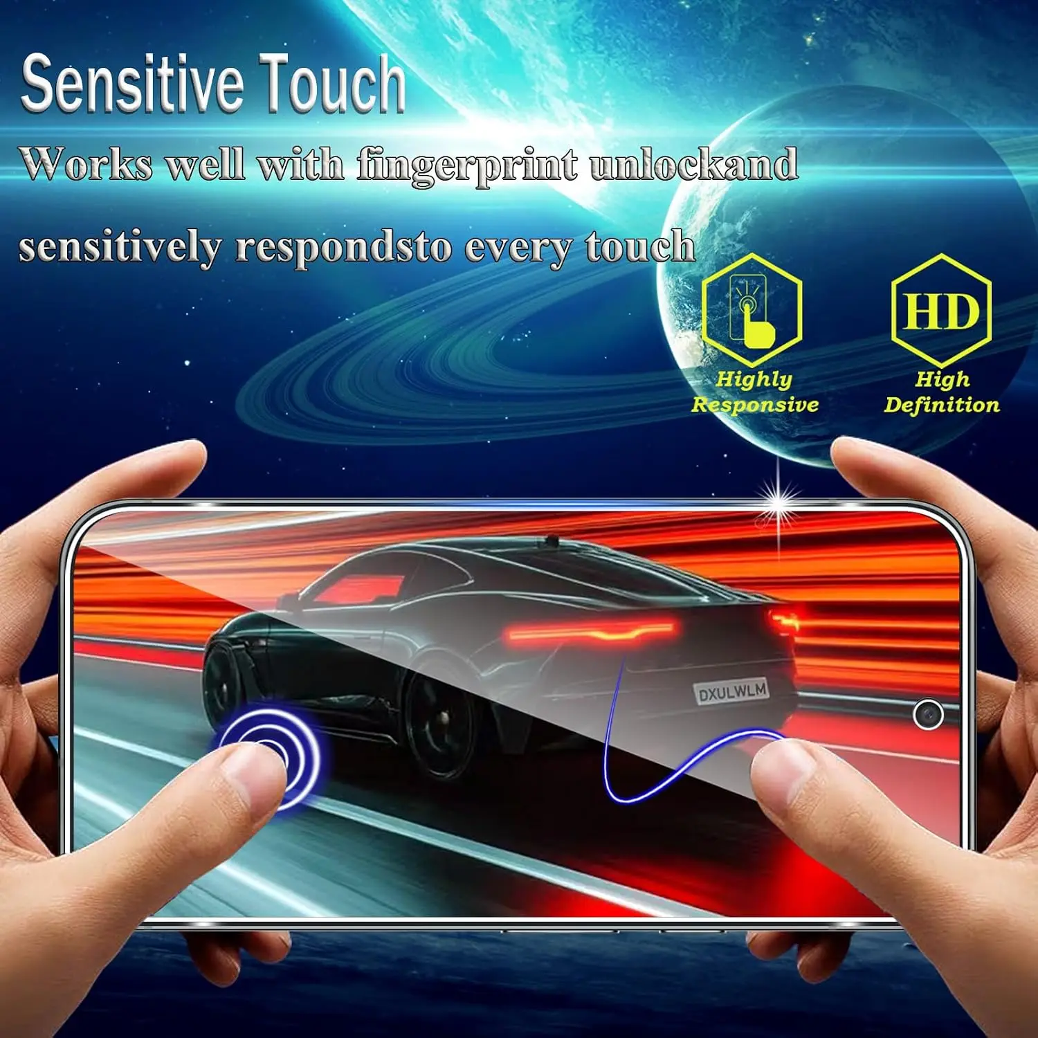 Premium 2.5D 9H Tempered Glass Screen and Camera Lens Protector