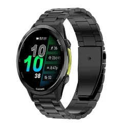 Versatile Metal Watch Strap - Premium Bracelet for Smartwatches - Available in 18mm, 20mm, and 22mm Sizes (Black)