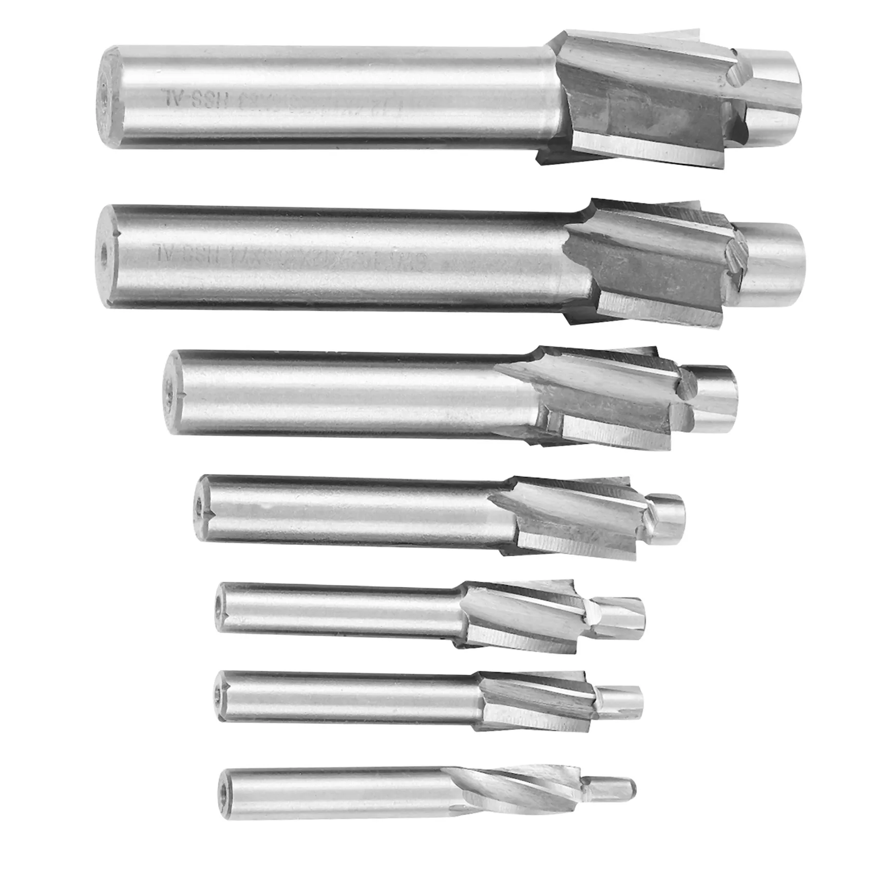

7Pcs M3-M12 Counterbore Milling Cutter High Speed Steel Pilot Slotting Tool End Mill Slot Drill Bit Set