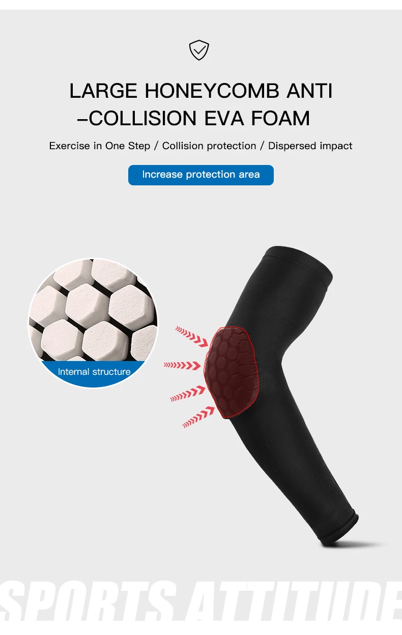 1pc Sport Ellenbogen Schutz Waben Anti-kollision Druck Schutz Arm Hülse Basketball Radfahren Fitness Schutz Getriebe – Detail 5