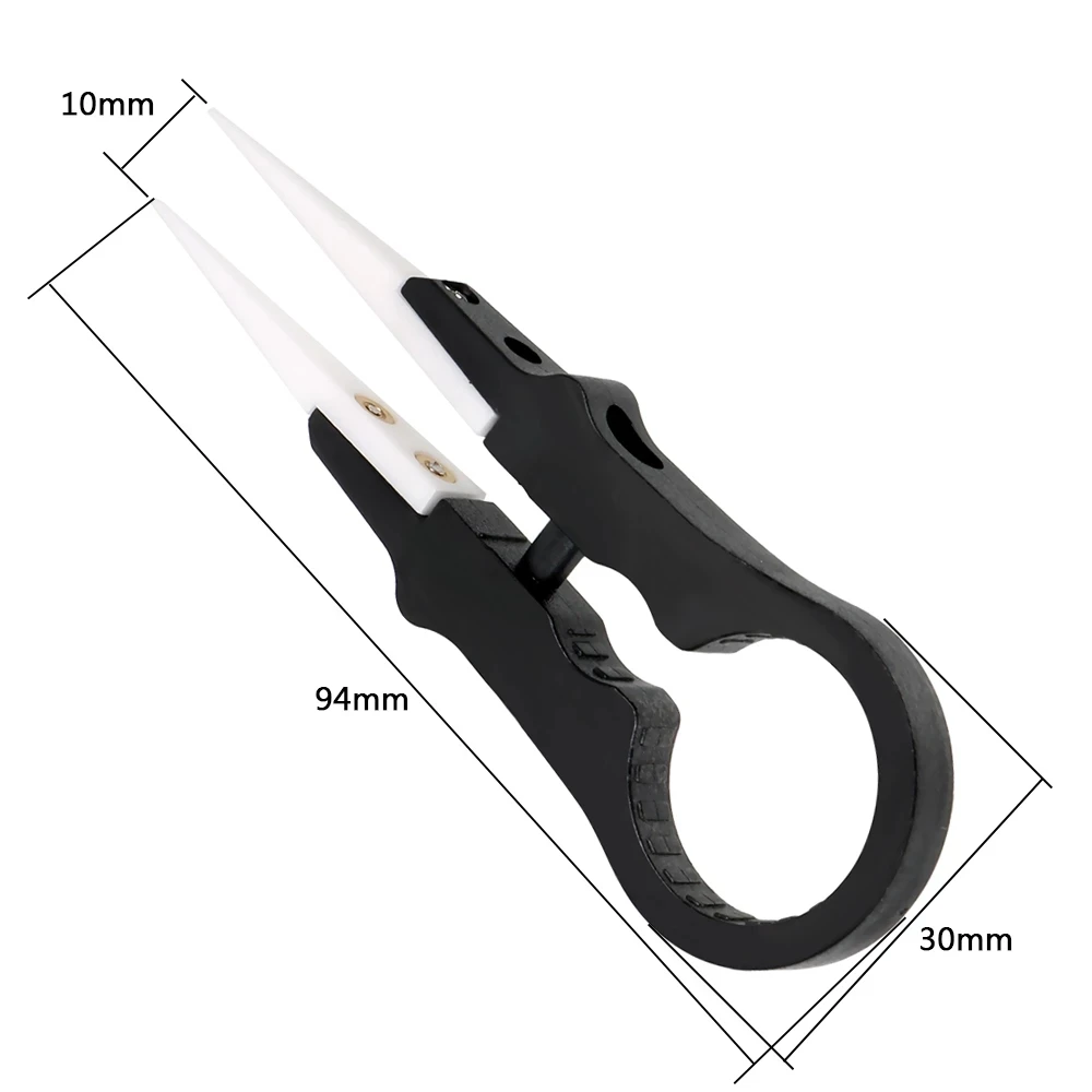

Multifunctional Steam Vaper Ceramic Tweezers Insulation Head Tweezers Forceps Stainless Steel Handle Electronic Equipment Black
