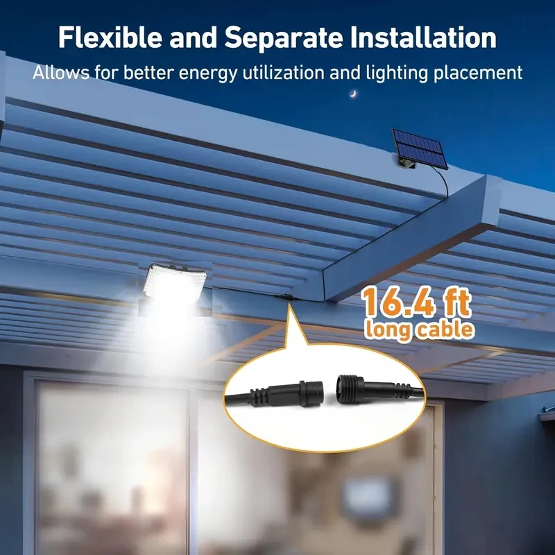 2er-Pack/1 Set LED Solarleuchten für Außen mit Bewegungssensor, Sicherheitsflutlicht IP65 Wasserdicht für Terrasse, Garten und Garage – Detail 5
