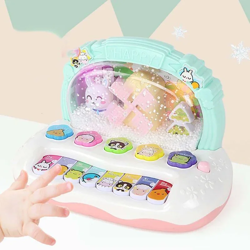 Baby Puzzle Music Piano Toy with Snowflake Led Light Children's Early Education Electronic Toys for Kids New Year Christmas Gift 2