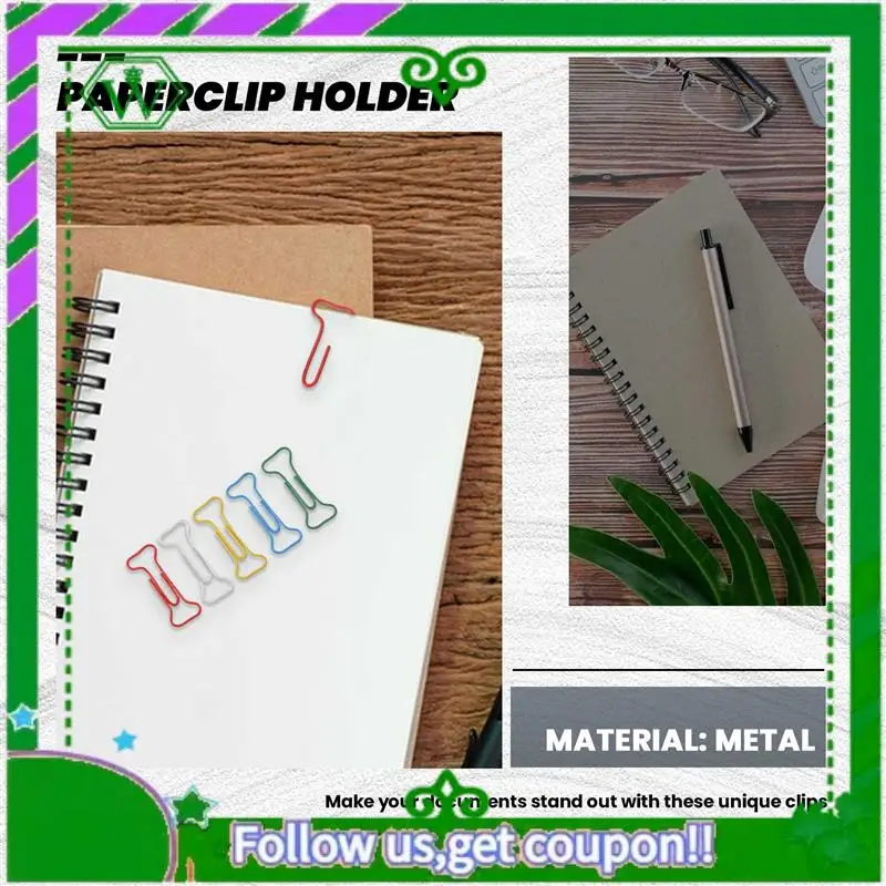 신뢰할 수 있는 100개 뼈 모양 여러 가지 빛깔의 금속 종이 클립
