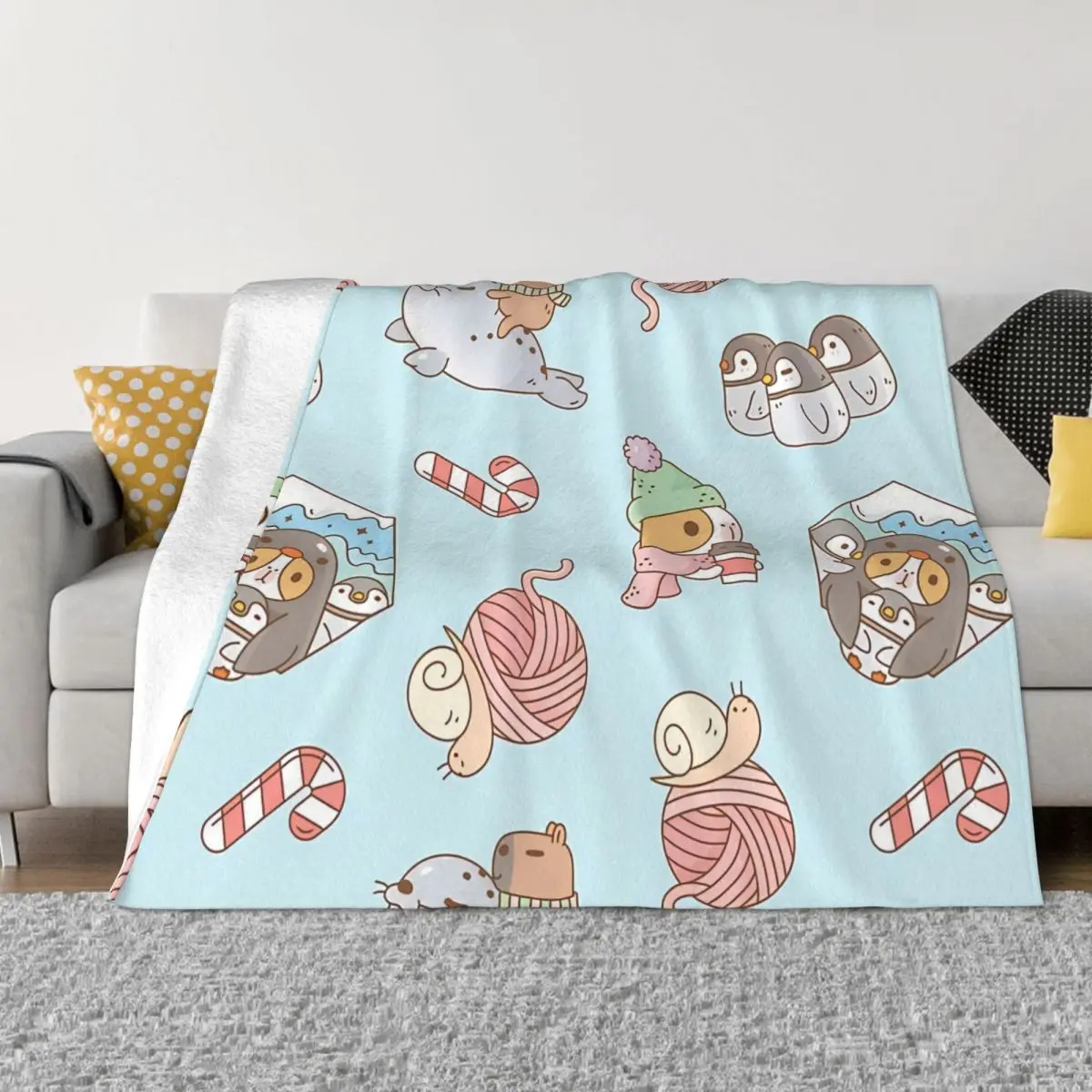 

Capybara Cute Animal Blanket Flannel Spring Autumn Bubu The Guinea Pig Warm Throws For Winter Bedding