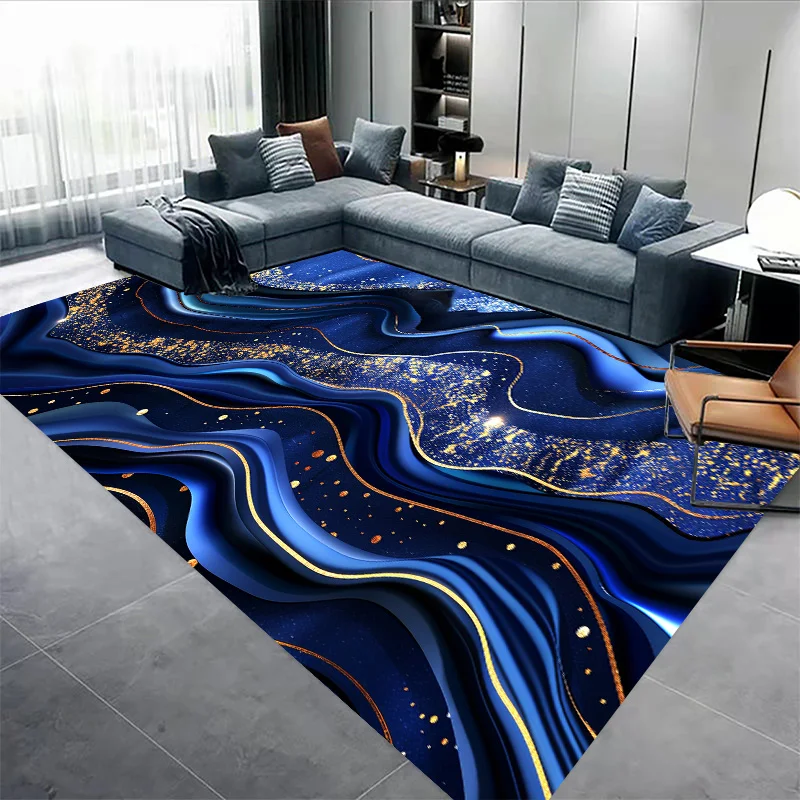 Modern-Dark-Blue-Texture-Carpets-Living-Room-Luxury-Marble-Large-Area ...