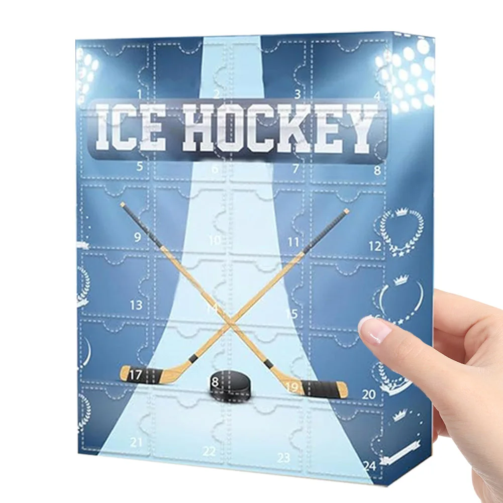 Hockey Advent Calendar 2024 Acrylic The One with 24 Little Doors Ice Ball Decoration Miniature Keepsake for Christmas Kids Gift