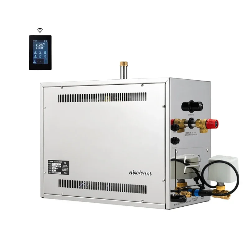 Atcsteam 스마트 WIFI 앱 제어 고급 9KW 모던 디자인 사우나 스팀 목욕 기계 스파 터키식 목욕 습식 스팀 발생기