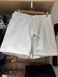 Cotton Solid Drawstring Sports Shorts Harajuku Elastic High Waist Fashion Summer Shorts Women Y2k Streetwear Casual Sweatpants