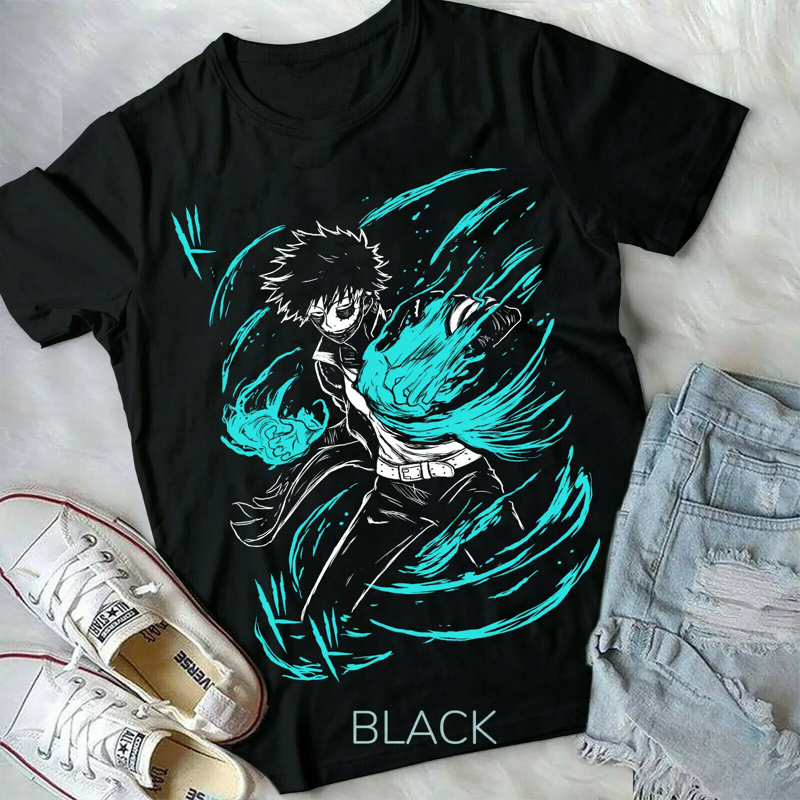 

Синяя футболка Dabi, моя геройская академия, mha,toya todoroki mha, черная рубашка всех размеров