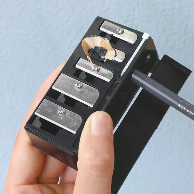 5홀 샤프너 다기능 연필깎이 뚜껑 포함 아이라이너 립라이너 연필용