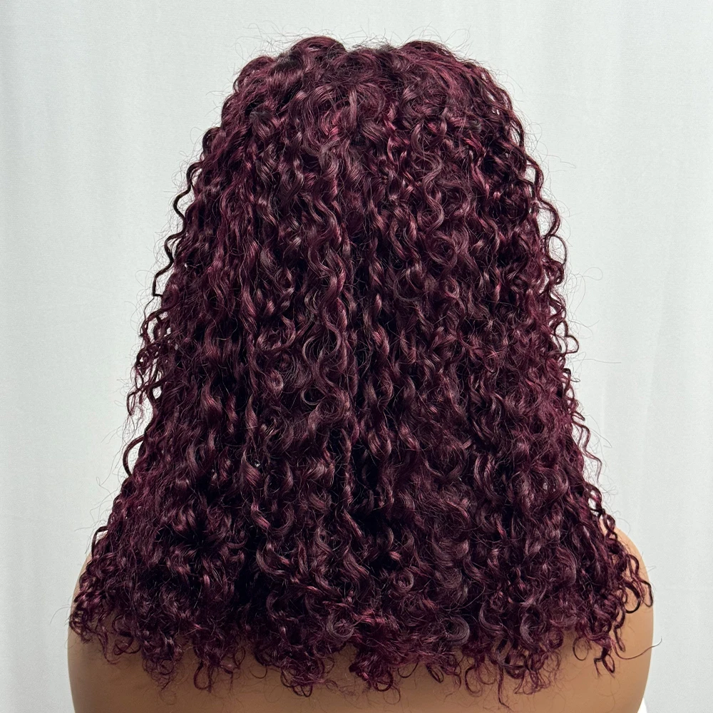 250% Density 5x5 Lace Closure Glueless Pixie Curly Human Hair Wigs Highlight 4/27 100% Human Hair Pixie Wigs for Women