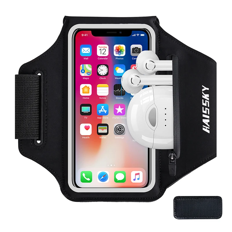 iphone 12 pro flip case Haissky 7.0 inch Running Sport Armbands For iPhone 13 12 11 Pro Max Zipper Arm Band Bag Case For AirPods Pro 3 Samsung S22 Ultra best iphone 12 pro case