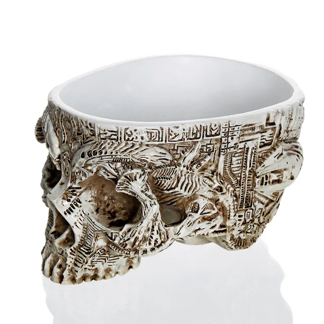 Kreatív Koponya Ültetvényes Kézműves Dekoráció Beltéri A Mesterséges Növények Számára - Image 6