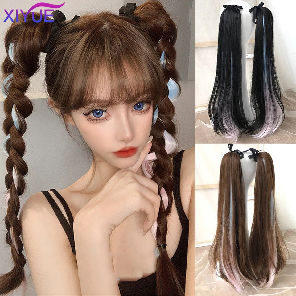XIYUE Synthetic Hair Fiber Heat Resistant Curly Hair With Ponytail Fake