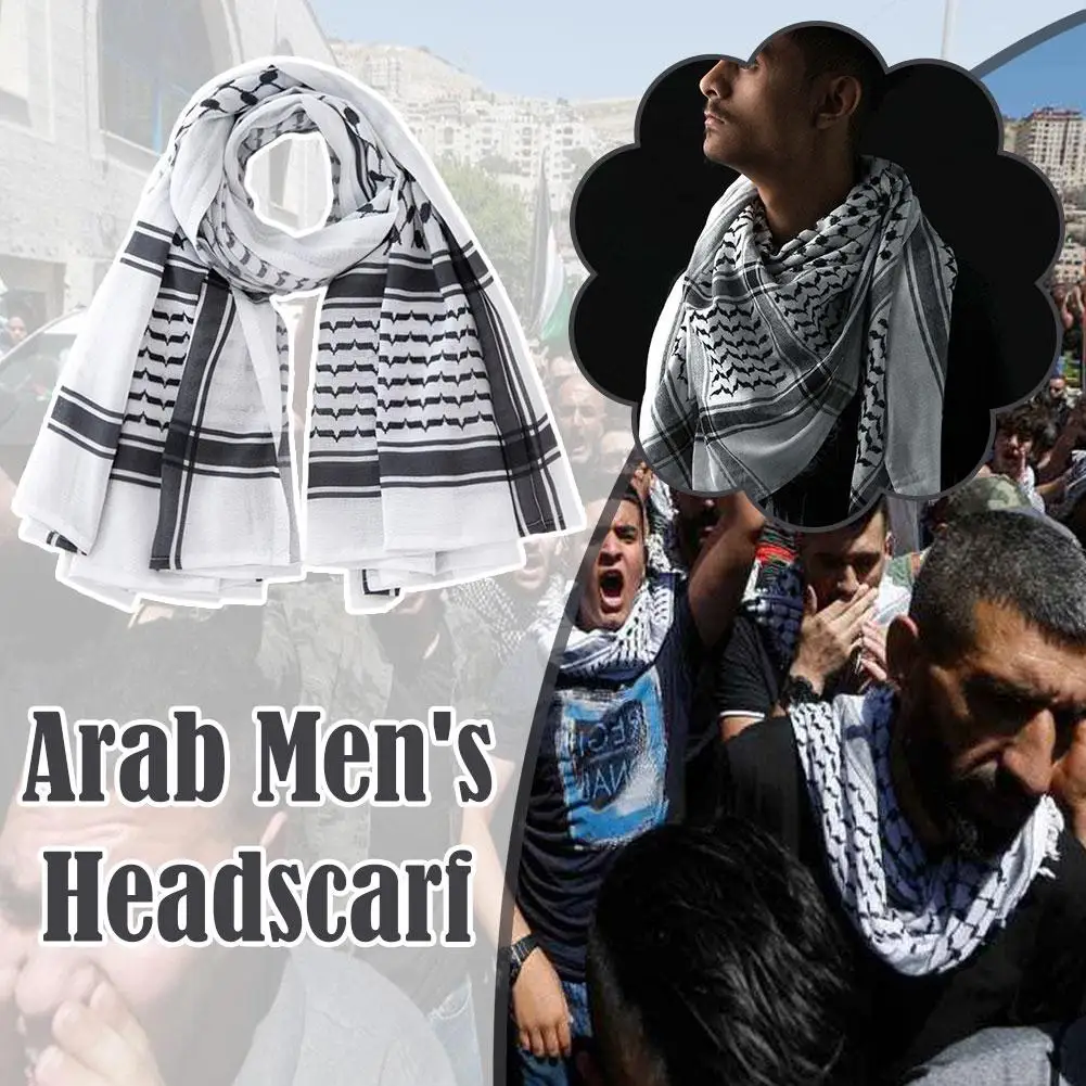 Palestine Keffiyeh Square Print Neck Arab Scarf Men Scarf Islam Shemagh