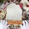 Christmas Print Rolling Pin Wooden Cookie Pastry Christmas Gift Surround Elk Snowflake Style Christmas Decoration DIY Handicraft 2