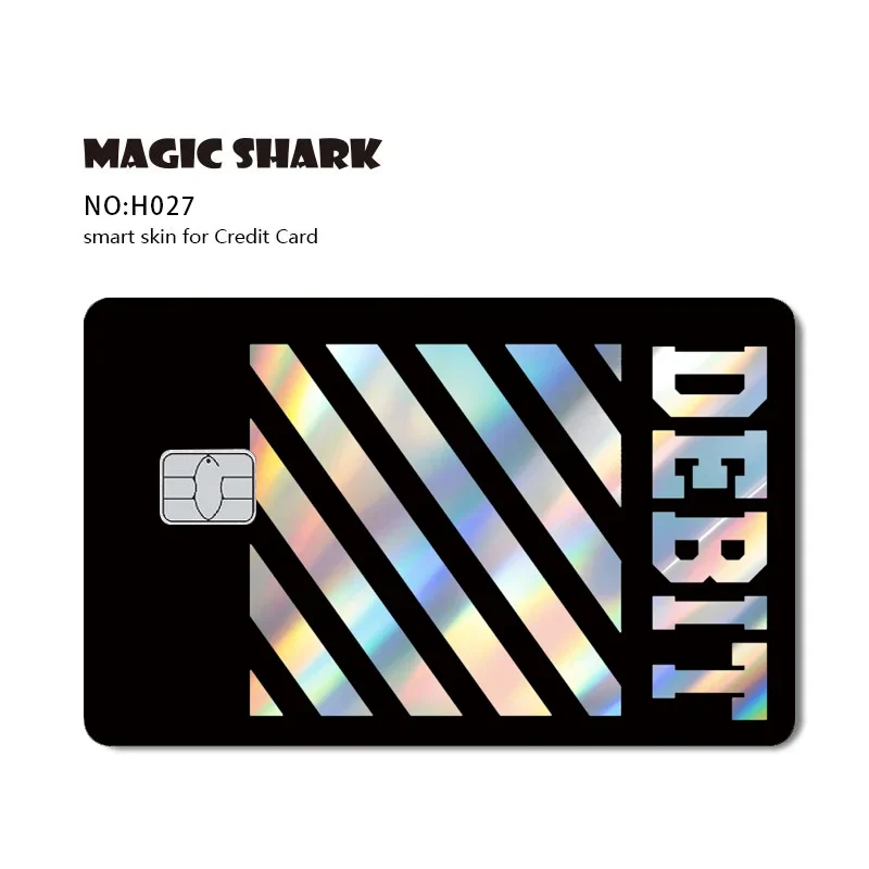 Enchanting Skull Panda Hunter Holographic Sticker Skin for Credit and Debit Cards