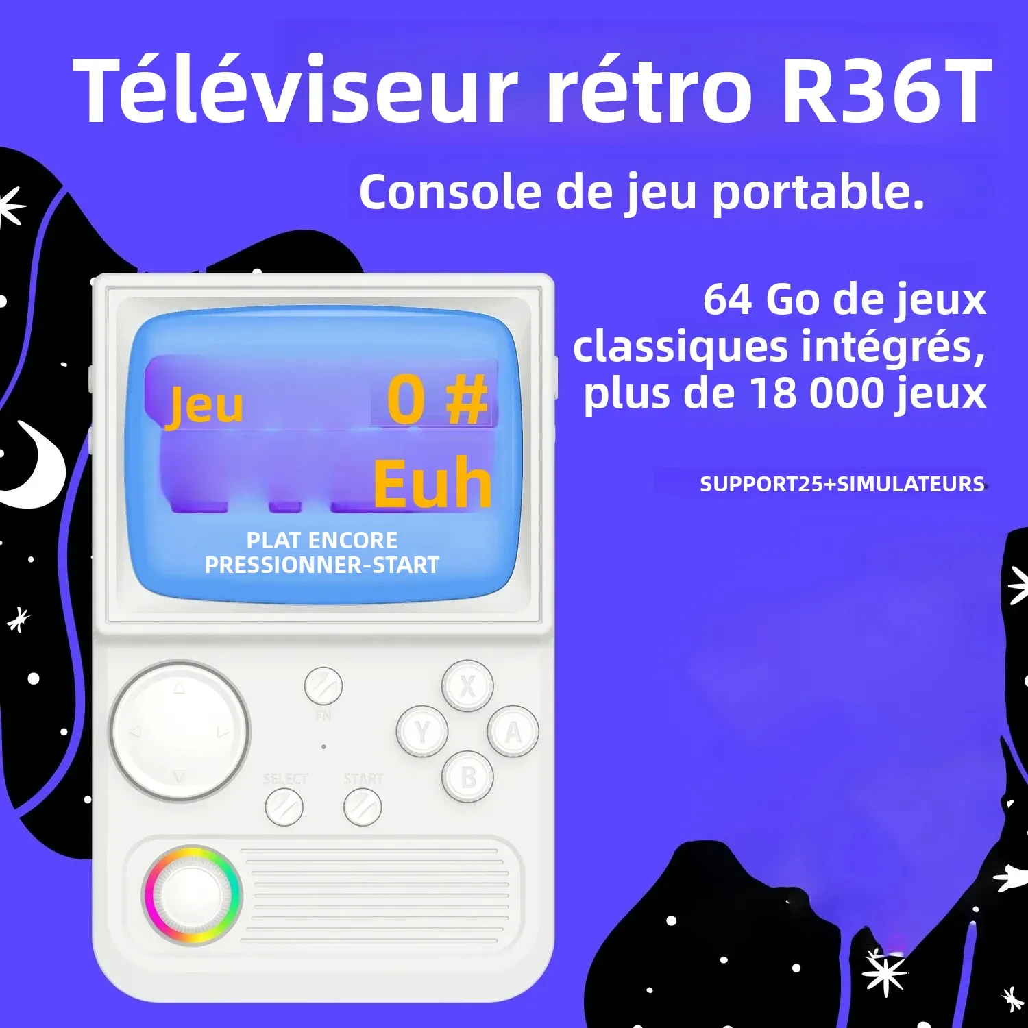 AISLPC R36T Retro Handheld 3.5 Inch IPS Screen 25+Emulators 18000+ Classic Games Portable Pocket Video Game Console_voghion.com