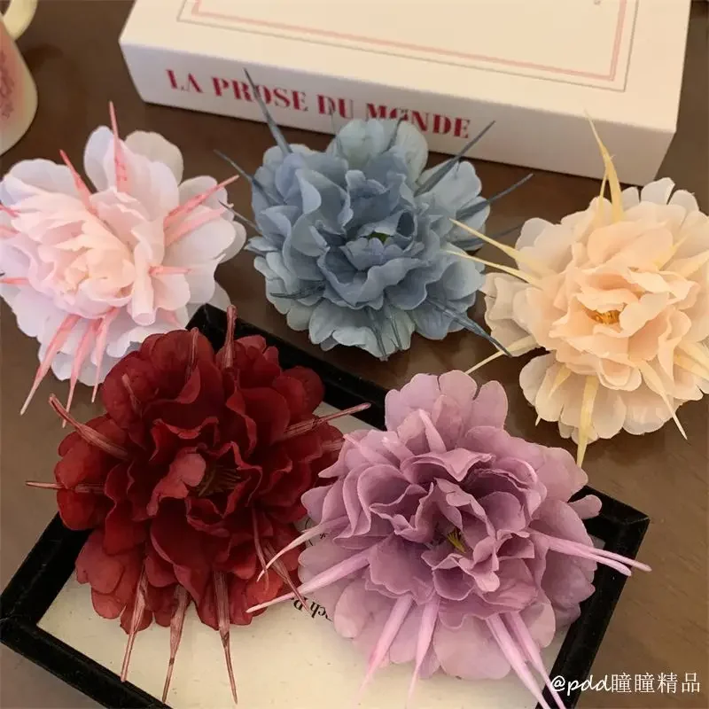 

French New Peony Hairpin Concave Shape Photo Hair Accessories Atmosphere Headdress Female Large Simulation Flowers