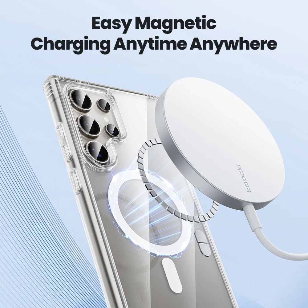 Toocki Magnetic Transparent TPU Phone Case - Soft Border Protective Cover