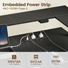 L-shaped Standing Desk with LED Lights and Power Outlets, Dual Motor Height Adjustable, Monitor Stand and Keyboard Tray 5