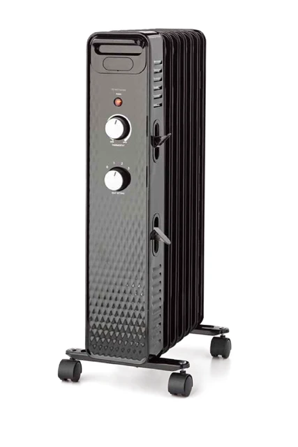 1500W Mechanical Oil Filled Electric Radiator Heater, WSH07O2ABB, Black